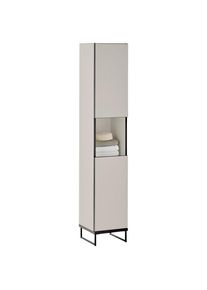 Mid.you Hochschrank , Schwarz, Kaschmir , Holzwerkstoff , 2 Fächer , 30x162x31 cm , stehend , Badezimmer, Badmöbel, Hochschränke