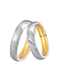 DOOSTI, Damen, Trauring &raquo;Schmuck Geschenk Edelstahl Trauring Ehering Partnerring LIEBE&laquo; wahlweise mit oder ohne Zirkonia, edelstahlfarben-