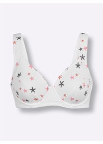wäschepur Dames Steunbeha met beugel in wit geprint ,maat 100B, Witt, 84% Polyamide, 16% Elastan