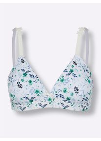 wäschepur Damen Schalen-BH ohne Bügel in weiß-mint-bedruckt ,Größe 95B, Witt, 82% Polyamid, 18% Elasthan