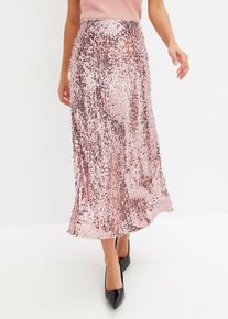 bonprix Spódnica z cekinami, różowy, 40/42