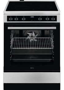 AEG Elektro-Standherd »CCB644OCBM« mit Teleskopauszug nachrüstbar XXL Garraum, 7 Programme, Restwärmeanzeige, Leichtreinigungstür, Timer in grau