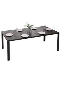 Alu-Esstisch HWC-N40, Tisch Bistrotisch Gartentisch Balkontisch, wetterfest 180x80cm ~ anthrazit