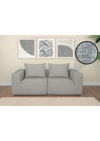 2er-Sofa/Zubehör für Sofa HWC-O54, Couch 2-Sitzer Loungesofa, modular Stoff/Textil (300g/m²) 63x194x97cm ~ hellgrau
