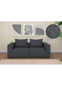 2er-Sofa/Zubehör für Sofa HWC-O54, Couch 2-Sitzer Loungesofa, modular Stoff/Textil (300g/m²) 63x194x97cm ~ dunkelgrau