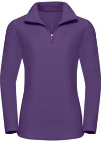 Damen Fleeceshirt mit Troyerkragen lila Größe 38