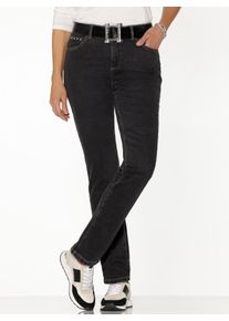 Dames Push-up-jeans met opgeruwde binnenzijde in black denim ,maat 36, WITT, 79% Katoen, 19% Polyester, 2% Elastan