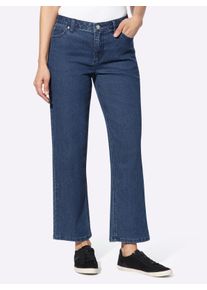 Dames Jeans in enkellang model in blue-stonewashed ,maat 36, WITT, 78% Katoen, 20% Polyester, 2% Elastan
