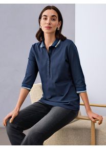 Peter Hahn Basler - Poloshirt, blau, Gr. 36, Baumwolle