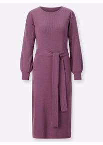 Dames Gebreide jurk met scheerwol in violet ,maat 36, WITT, 70% Polyacryl, 30% Scheerwol