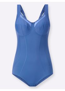 Dames Body zonder beugels in middenblauw ,maat 100B, WITT, 60% Polyamide, 40% Elastan