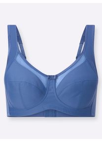 Dames Steunbeha zonder beugel in middenblauw ,maat 100B, WITT, 85% Polyamide, 15% Elastan