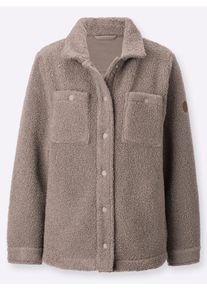 Damen Jackenblazer aus Fleece in taupe ,Gr&ouml;&szlig;e 48, WITT, 100% Polyester