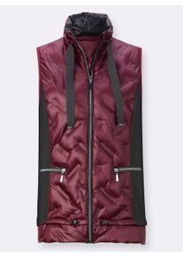 Dames Bodywarmer met zoom in 2-in-1-look in bordeaux/grafiet ,maat 36, WITT, 55% Polyester, 45% Polyamide. Inzet: 65% Viscose, 29% Polyamide, 6% Elastan. Wattering: 100% Polyester. Paspels: 100% Polyamide