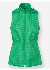 Damen Steppweste mit Zick-Zack-Laserstepp in grasgrün ,Größe 36, WITT, 100% Polyester