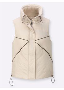 Dames Bodywarmer in zand/grafiet ,maat 36, WITT, 100% Polyamide. Wattering: 100% Polyester