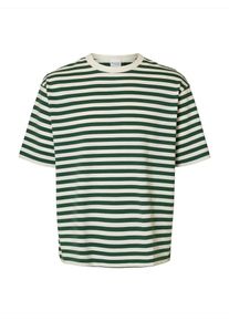 Selected Koszulka 'SLHDAN' dla mężczyzn kremowy / ciemnozielony Rozmiar M