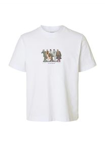 Selected Koszulka 'SLHPETE LICENSE' dla mężczyzn zielony / pomarańczowy / czarny / biały Rozmiar M