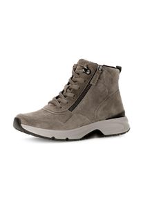 Gabor Rollingsoft, Damen, Keilsneaker , Plateau, Schn&uuml;rboots, Kofmortschuh mit herausnehmbarem Fu&szlig;bett, taupe, 35, taupe, Kn&ouml;chelhoher Sneaker mit der