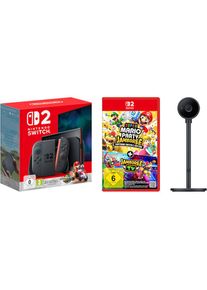 Nintendo Switch 2 , Spielekonsole »Switch 2 (Mario Kart World Bundle) + Mario Party Jamboree + Kamera« , schwarz , Stereo-Lautsprecher: Die...