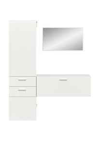 Inosign , Garderoben-Set, (Set, 3 St.), Lumo, Garderobenset Breite 156 cm, Spiegel, 2 Schubladen, Flur, Diele , weiß melamin