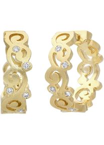 Firetti, Damen, Paar Creolen &raquo;Schmuck Geschenk Gold 585 Ohrschmuck Ohrringe Ranke&laquo;, gelbgoldfarben, gelbgoldfarben, Stilvolle Ohrringe mit 