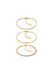 Calvin Klein , Armketten Set »CK TRIO«, (Set, 3 tlg.), mit Zirkonia (synth.) , gelbgoldfarben-kristallweiß + kristallweiß , Calvin Klein Schmuck -...