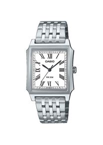 CASIO TIMELESS COLLECTION, Herren, Quarzuhr Armbanduhr, Damenuhr, Herrenuhr, Edelstahlarmband, analog, edelstahlfarben-wei&szlig;, edelstahlfarben-wei&szlig;, 
