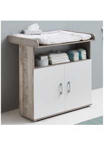 Arthur Berndt , Babyzimmer-Komplettset »Jugendzimmer-Set »Kilian« 4-teilig«, (4 tlg.), Platinum Oak/ Weiß Nachbildung , eiche/weiß