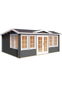 Lasita Maja , Gartenhaus »BALMORAL«, (Set, inkl. Fussbodenbretter zum verlegen) , carbongrau