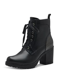 Marco Tozzi , Schnürstiefelette, Blockabsatz, Stiefelette, Schnürboots in veganer Verarbeitung , schwarz kombiniert , 37 , 37 , Schnürstiefelette...