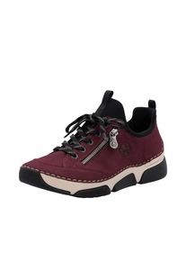 Rieker, Damen, Slip-On Sneaker Schlupfschuh, Halbschuh, Freizeitschuh mit weicher Innensohle, bordeaux-schwarz, 39, bordeaux-schwarz, Mit elastischem 