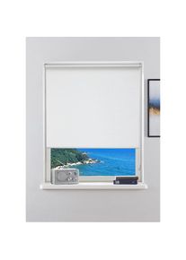 my home , Rollo »LIYN« Lichtschutz Sichtschutz Verdunkelung ohne Bohren freihängend Trendiges Rollo in Naturoptik- NEUHEIT! , weiß ,...