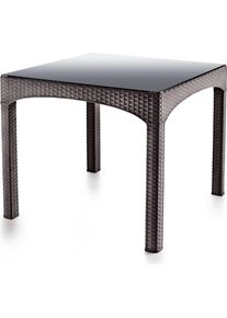 Hanah Home, Gartentisch + Balkontisch, Rattan Square Garden Table (90 cm)