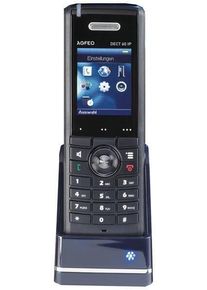 AGFEO DECT 60 IP schnurloses Telefon Festnetztelefon bis zu 100 Einträge schwarz