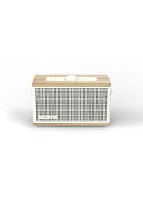 pure Classic Aura - De draagbare Bluetooth-luidspreker met sfeerverlichting, Katoen wit/Eiken