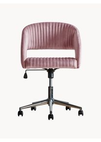 Gallery Direct Cadeira de escritório em veludo regulável em altura Murray Rosa pastel Veludo L 56 x P 52 cm