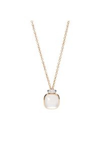 Pomellato Nudo milk quartz necklace with Pendant - PCC5020-O6WHR-DBQLT-42 - in 750 rose gold and white gold with 1 milk quartz (2.9 carats) and 3