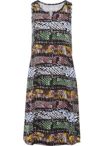 Zomerjurk, Dames, Maat 56/58, zwart geprint, A-lijn, Mouwloos, Dier, Meerkleurig, Single-jersey, Ronde hals, Comfortabel