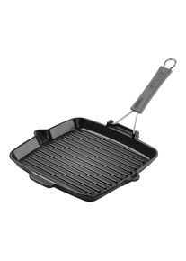 Staub Grils Gril avec bec verseur 24 cm, Fonte, Noir mat