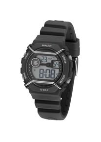 SINAR , Digitaluhr, Quarzuhr, Armbanduhr, Herrenuhr, Silikonarmband, digital, Monat, Tag , schwarz , Topaktueller Chronograph