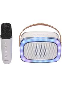 Denver , Bluetooth-Lautsprecher »BTM-610«, mit Karaoke-Funktion , Weiß , 2-3 Stunden Spielzeit pro Aufladung