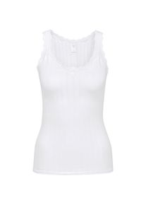 Calida, Damen, Tanktop &raquo;Etude Toujours&laquo; zarte Spitze, Nadelstreifen-Design, Cotton-Mix, elastisch, weiss, S (40/42), weiss, Damen-Top von Calida