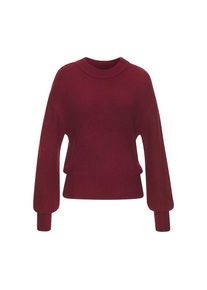 Lascana, Strickpullover in Melange-Optik, lockerer Damenpullover, Basic, dunkelrot meliert, 32/34, Strickpullover
