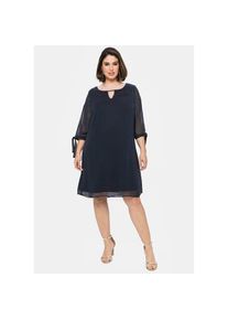 sheego , Damen , Chiffonkleid »Chiffonkleid« , nachtblau , Normalgrößen , 58 -Normalgrößen , 58