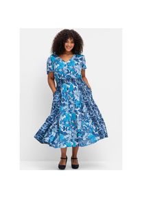 sheego by Joe Browns , Blusenkleid »Kleid« , blau gemustert , Normalgrößen , 58 -Normalgrößen , 58