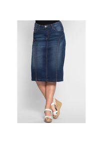 sheego , Damen , Jeansrock , dark blue denim , 48 , 48