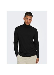 Only & Sons ONLY & SONS, Damen, Stehkragenpullover &raquo;ONSLOUI REG 12 MEL ROLL KNIT NOOS&laquo;, Black, M, Black, Pullover von Only & Sons