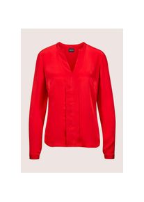 Madeleine Mode MADELEINE , Langarmbluse »Bluse Satinbluse aus reiner Seide« , rot , 48 , 48 , V-Ausschnitt