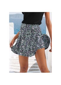 Vivance , Hosenrock, mit Blümchenprint, Skort, Rock inklusive Hose , lila-türkis-creme bedruckt , 34 , 34 , Bund mit bequemem Gummizug